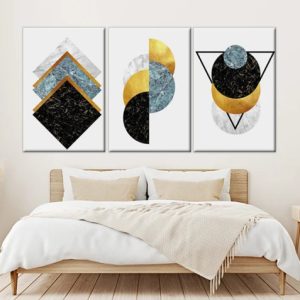 3 dalių paveikslas "Geometrinė abstrakcija"