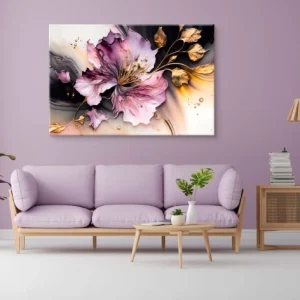 Elegantiška aukso ir rožinės spalvos gėlė