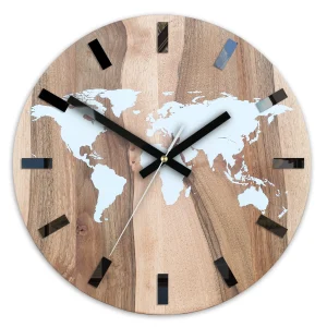Map Wood White Black Simple